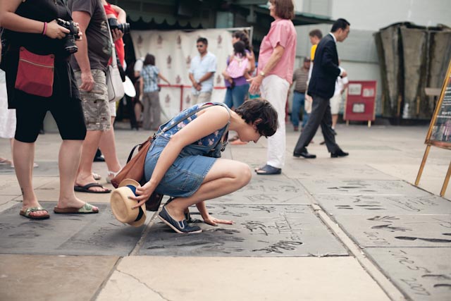 Chinese theater at Walk of Fame - the cat you and us