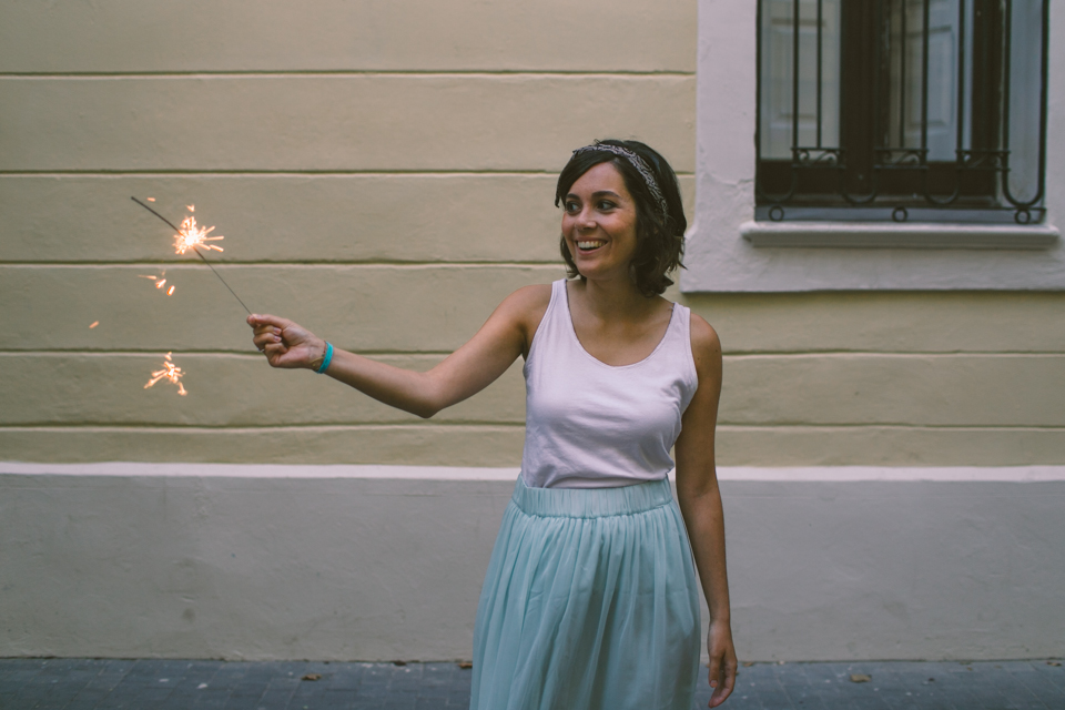 Elena and the sparkler